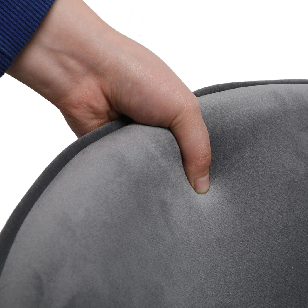 Cade Set of 2 Dining Chairs Seat Velvet French Provincial Kitchen Lounge - Grey - Nurns