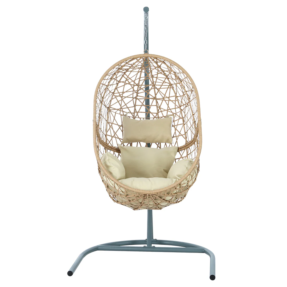 Yoshi Egg Swing Chair Wicker with Stand - Yellow - Nurns
