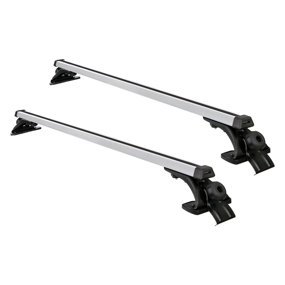 Universal Car Roof Rack 1450mm Cross Bars Aluminium Silver Adjustable Brackets Carrier 90kg - Nurns