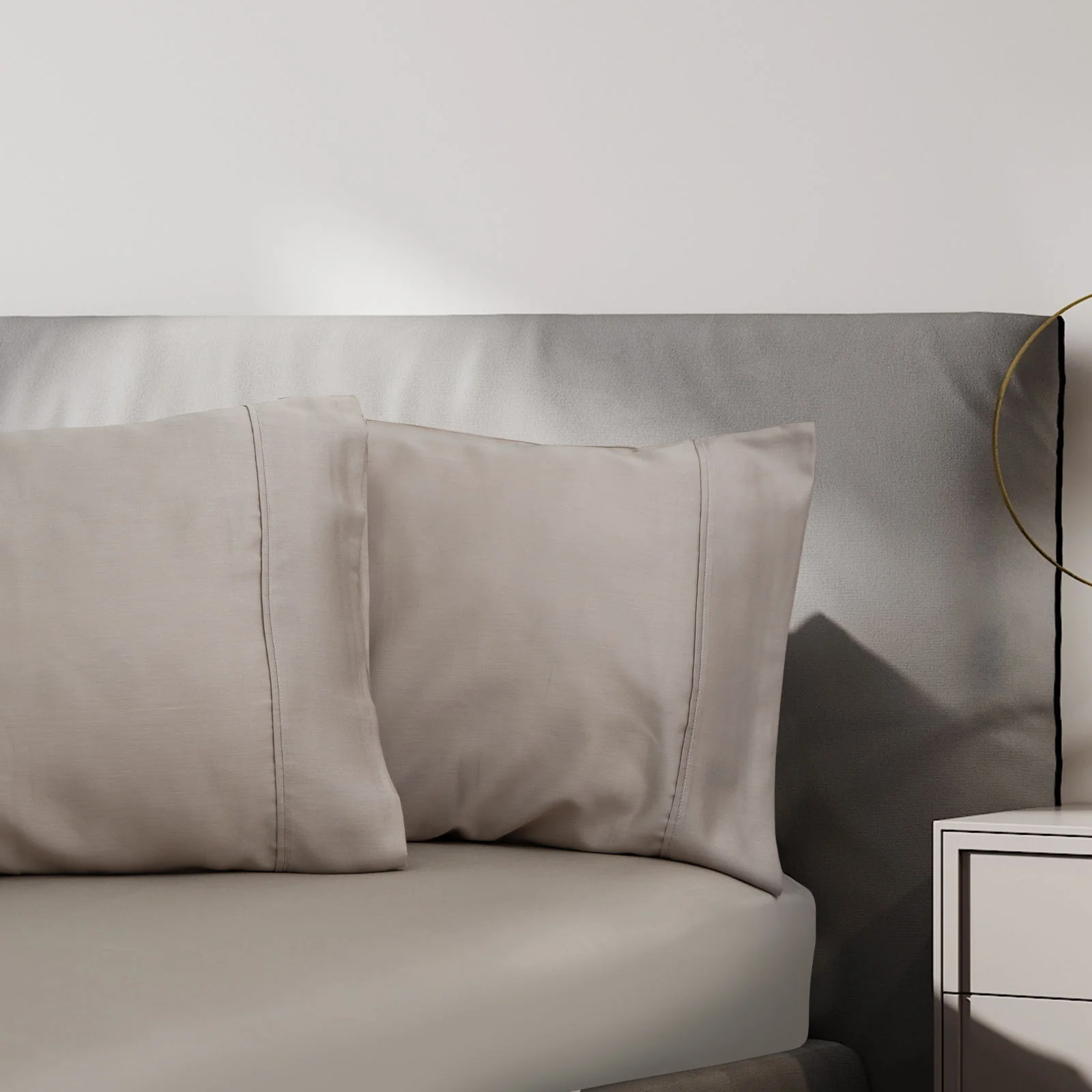 Double Royal Comfort 1500TC Cotton Rich Fitted Sheet 3pc Set - Stone - Nurns