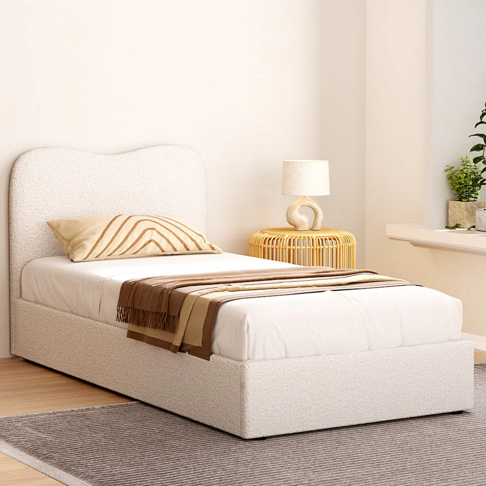 Grace Bed & Mattress Package with 32cm Mattress - Beige Single - Nurns