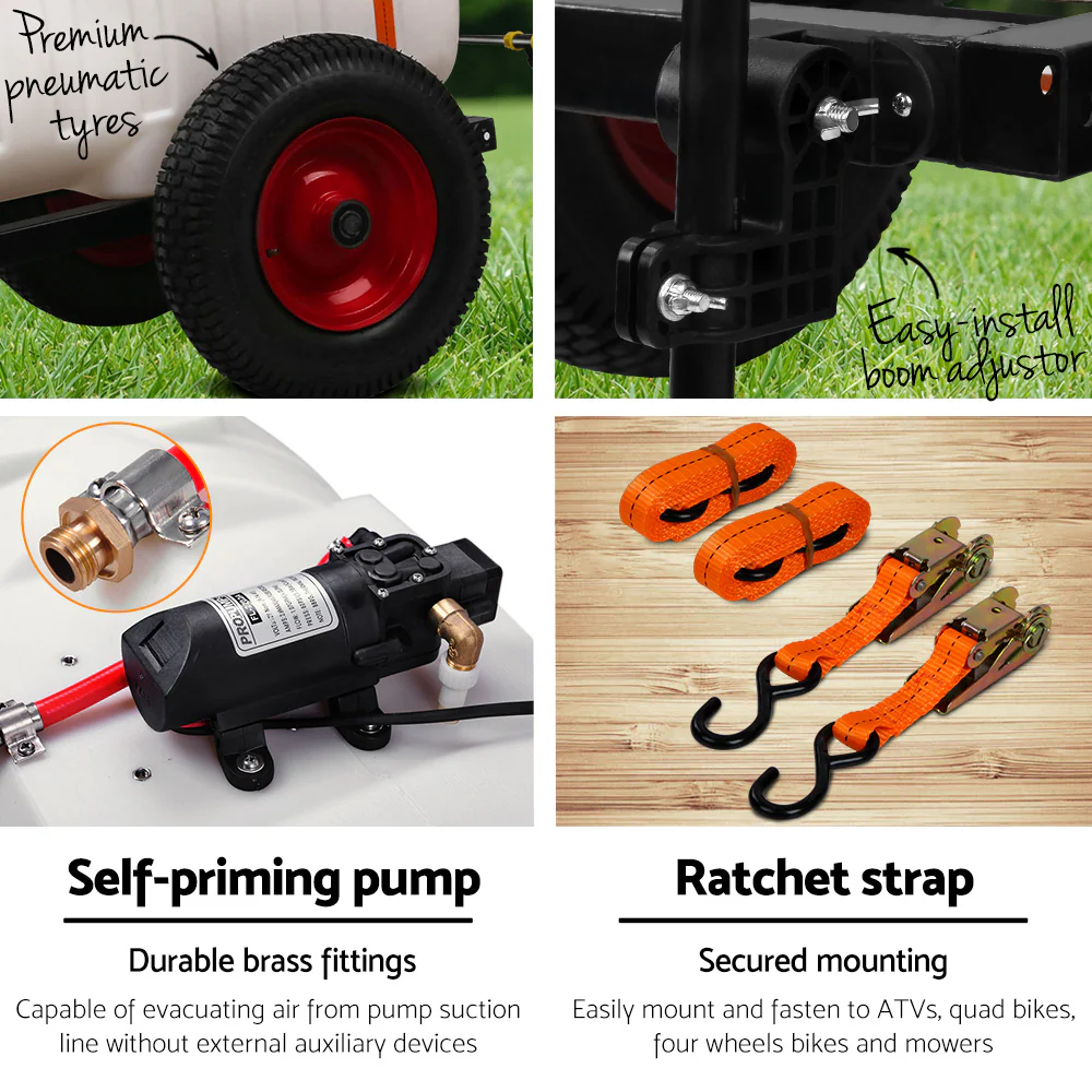 Weed Sprayer 100L Tank with 1.5m Boom Trailer - Nurns