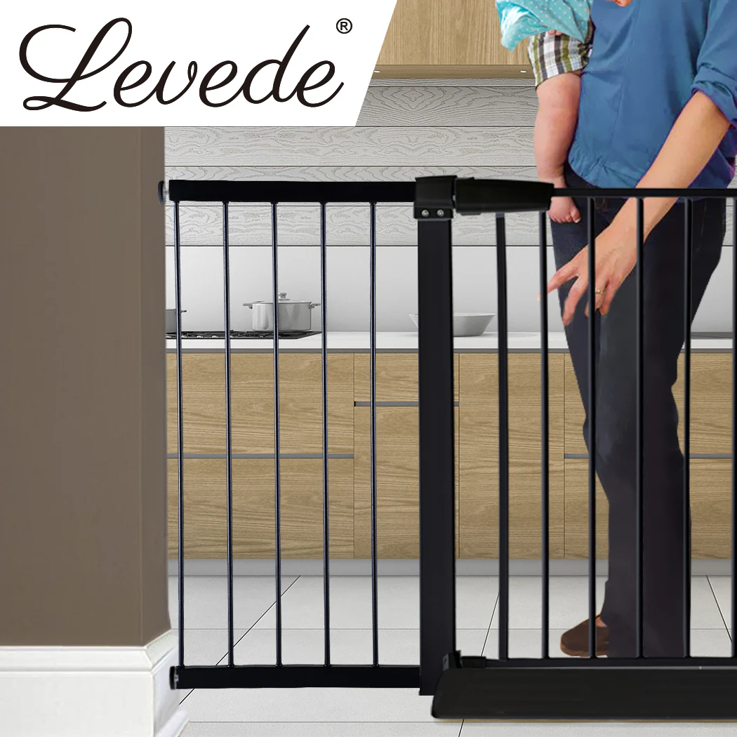 Baby Kids Safety Security Gate Stair Barrier Doors Extension Panels 45cm  - Black - Nurns