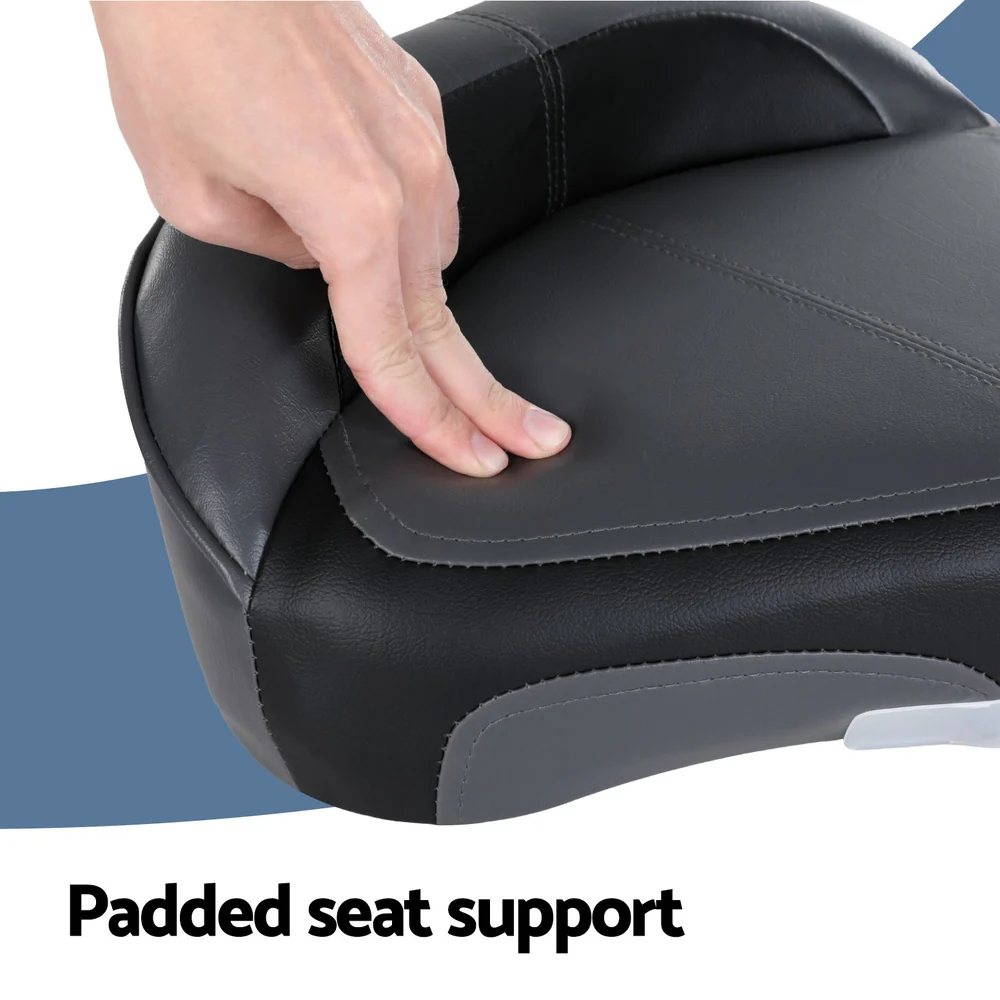 Stand Up Lean Boat Seats Casting Fishing Seat Swivel 8cm Padding Grey - Nurns