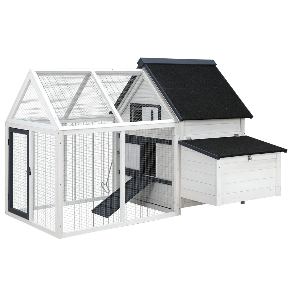 Chicken Coop Rabbit Hutch Large House Run Cage XL Pet Hutch Bunny Wooden - Nurns