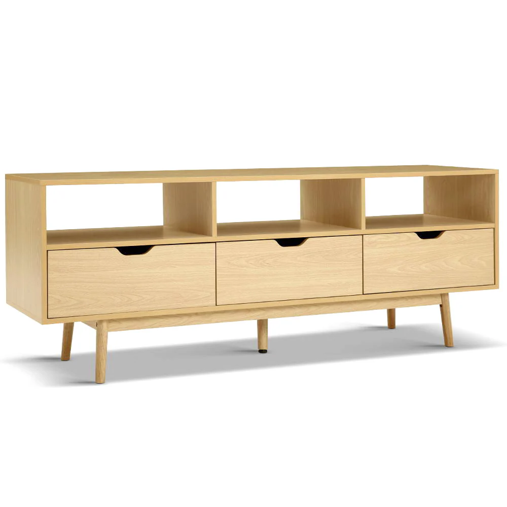 Ursa 160cm Wooden Scandinavian Entertainment Unit - Natural - Nurns