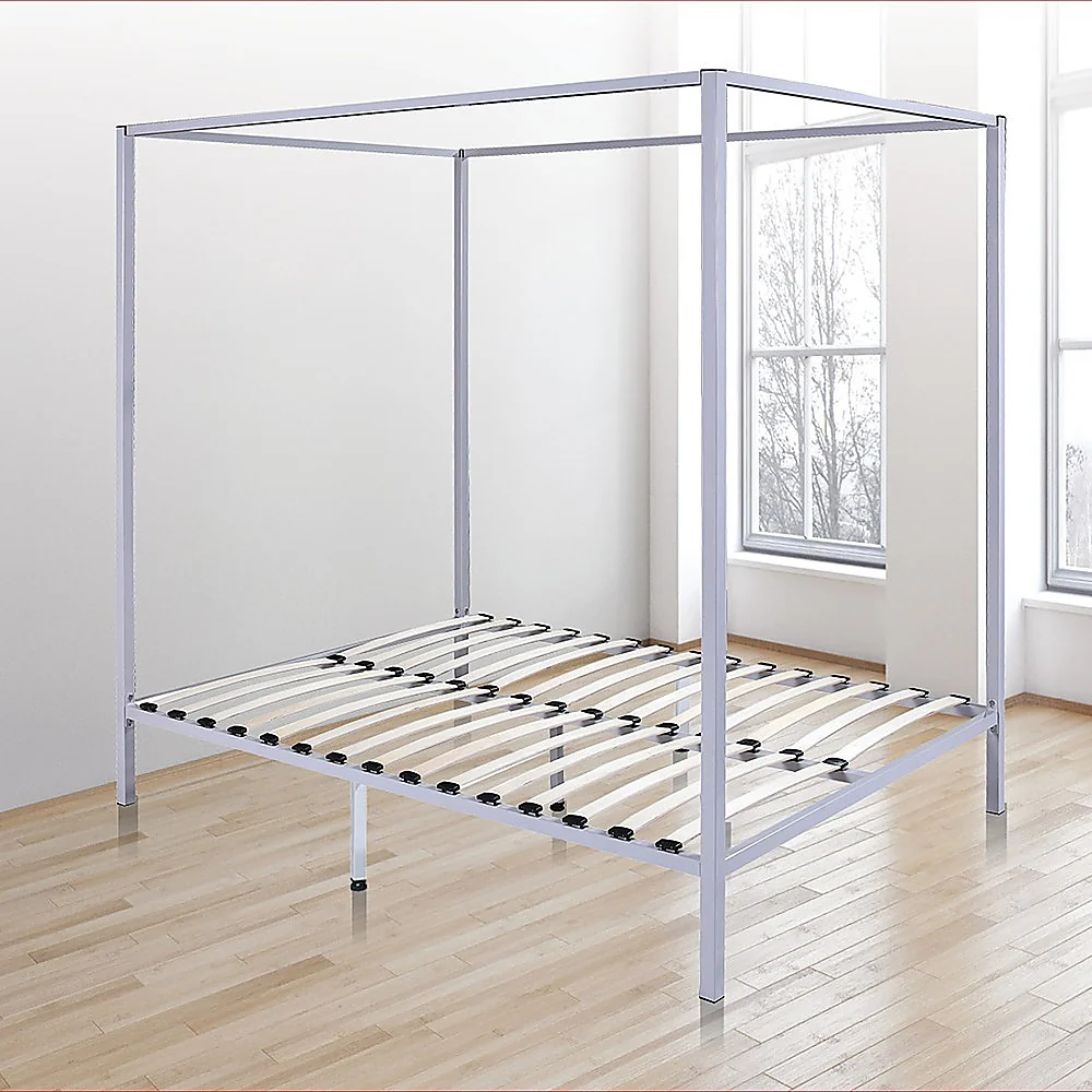 Lilian Four Poster Bed Frame - Cream Double - Nurns