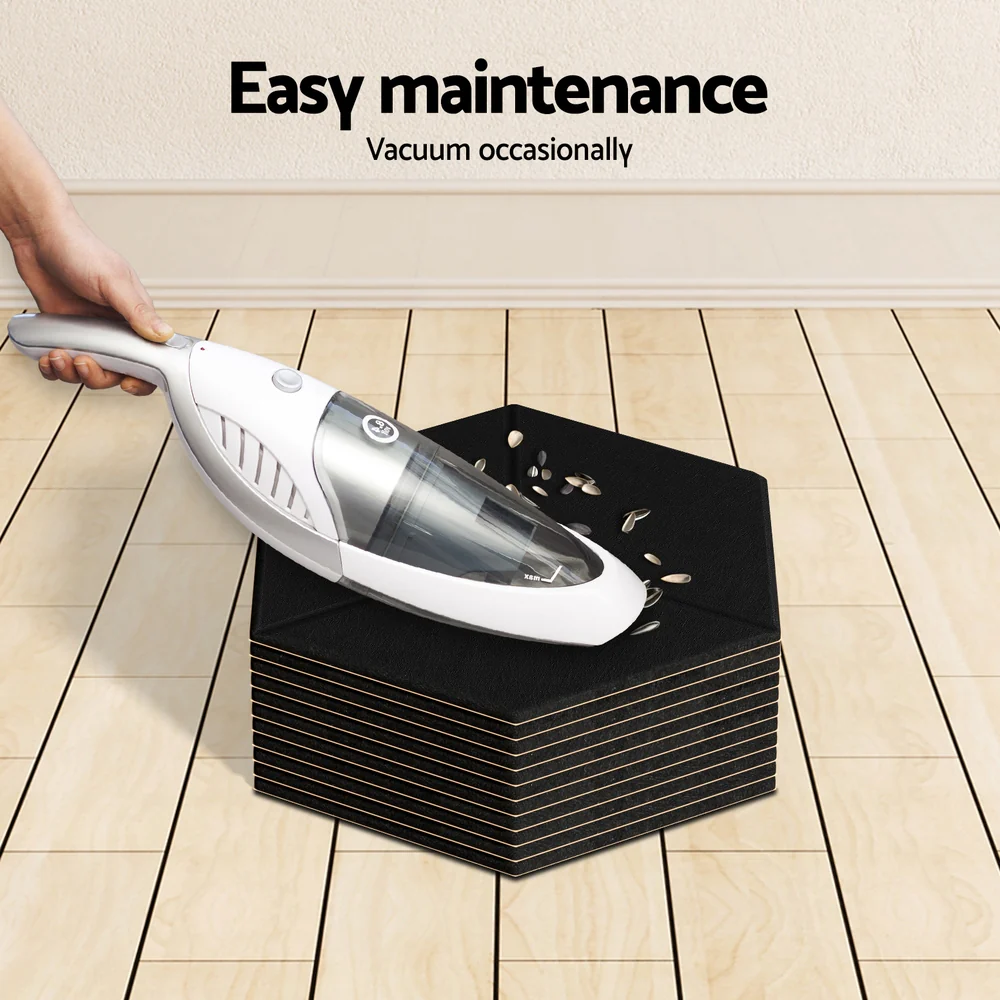 Acoustic Foam 12pcs 35x30x0.9cm Soundproof Absorption Panel Adhesive Black - Nurns