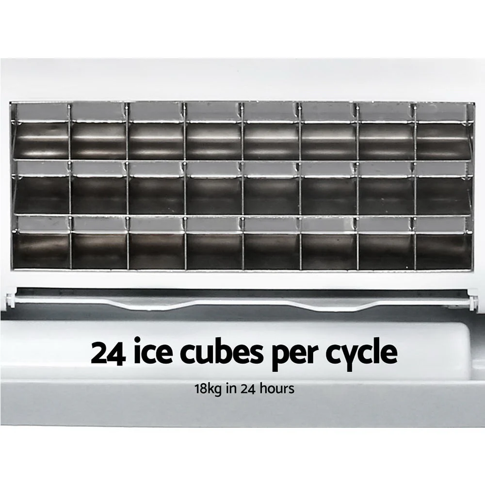 Devanti 3.2L Portable Ice Cube Maker Cold Commercial Machine Stainless Steel - Nurns
