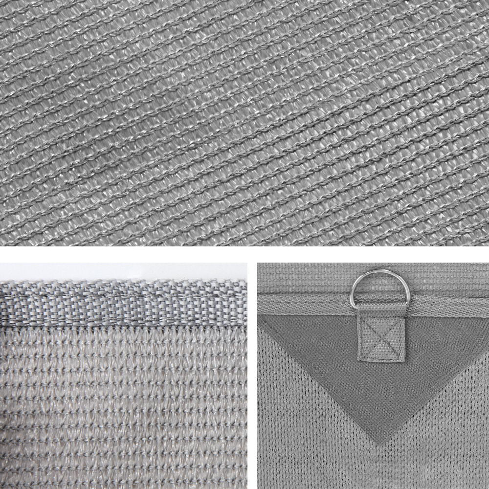 Caravan Privacy Screen Roll Out Awning 3.7X1.95M End Wall Side Sun Shade Grey - Nurns