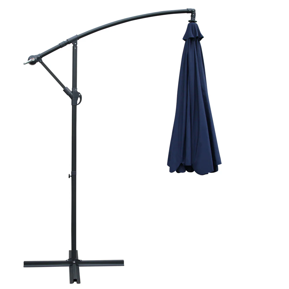 Instahut 3m Outdoor Umbrella Cantilever Garden Beach Patio Navy - Nurns