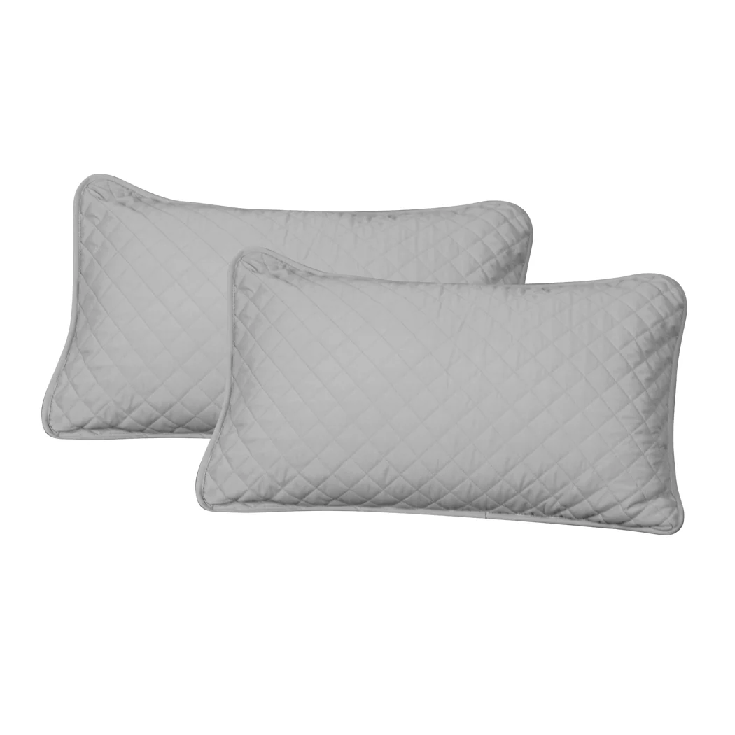 Queen Dreamz Bedspread Coverlet Set Quilted Grey - Nurns