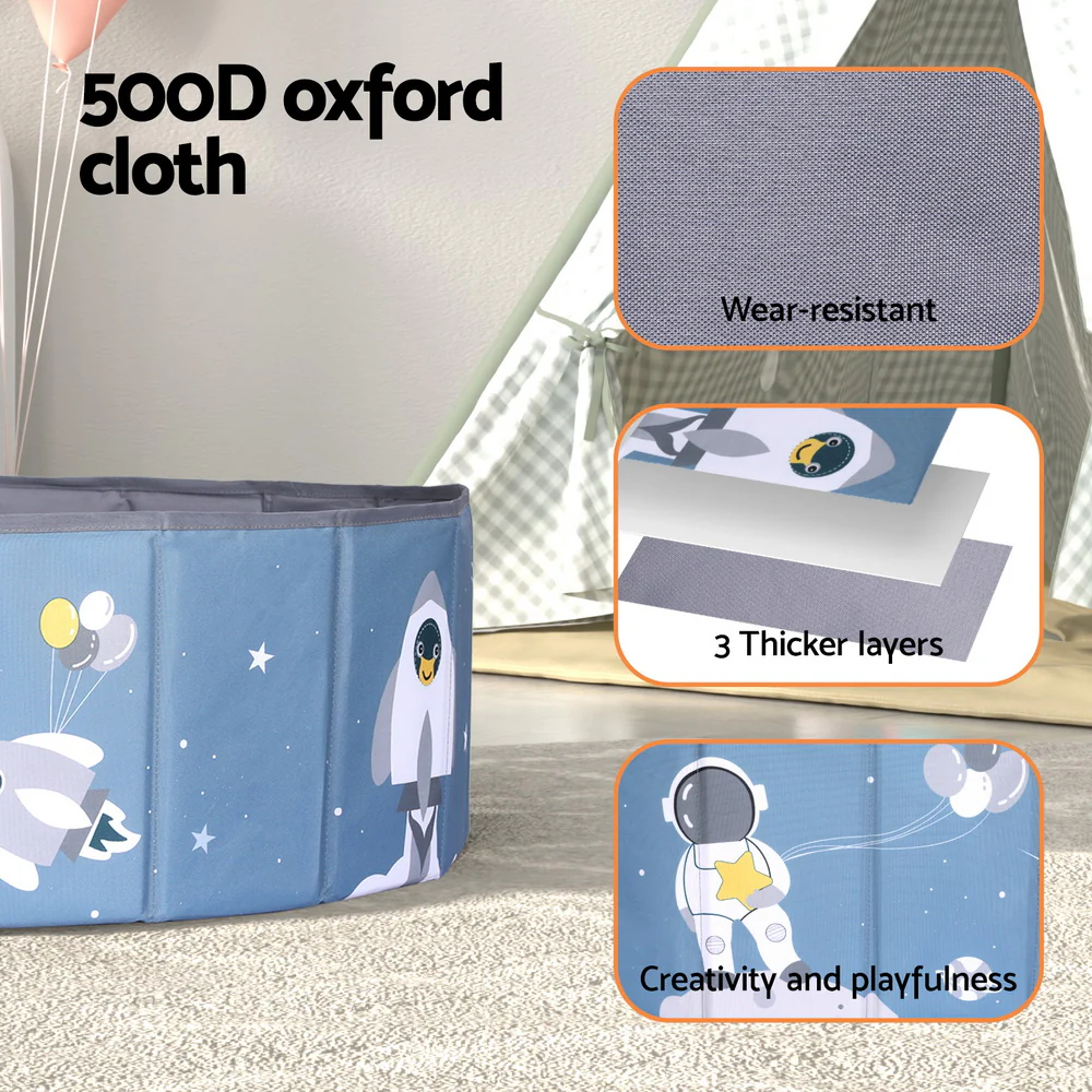 Kids Ball Pool Pit Toddler Play Foldable Child Playhouse Storage Bag Blue - Nurns