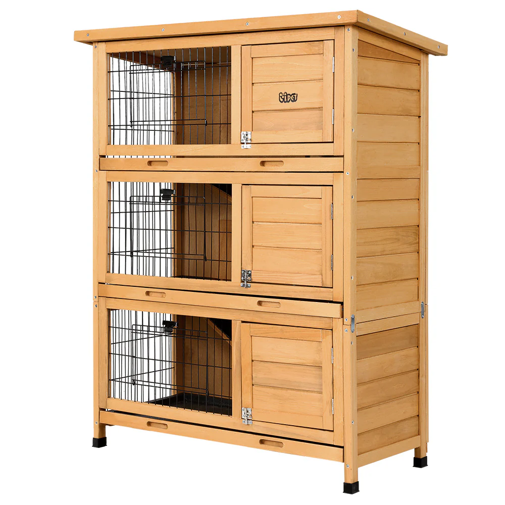Rabbit Hutch Wooden Cage Pet hutch Chicken Coop 91.5cm x 46cm x 116.5cm - Nurns