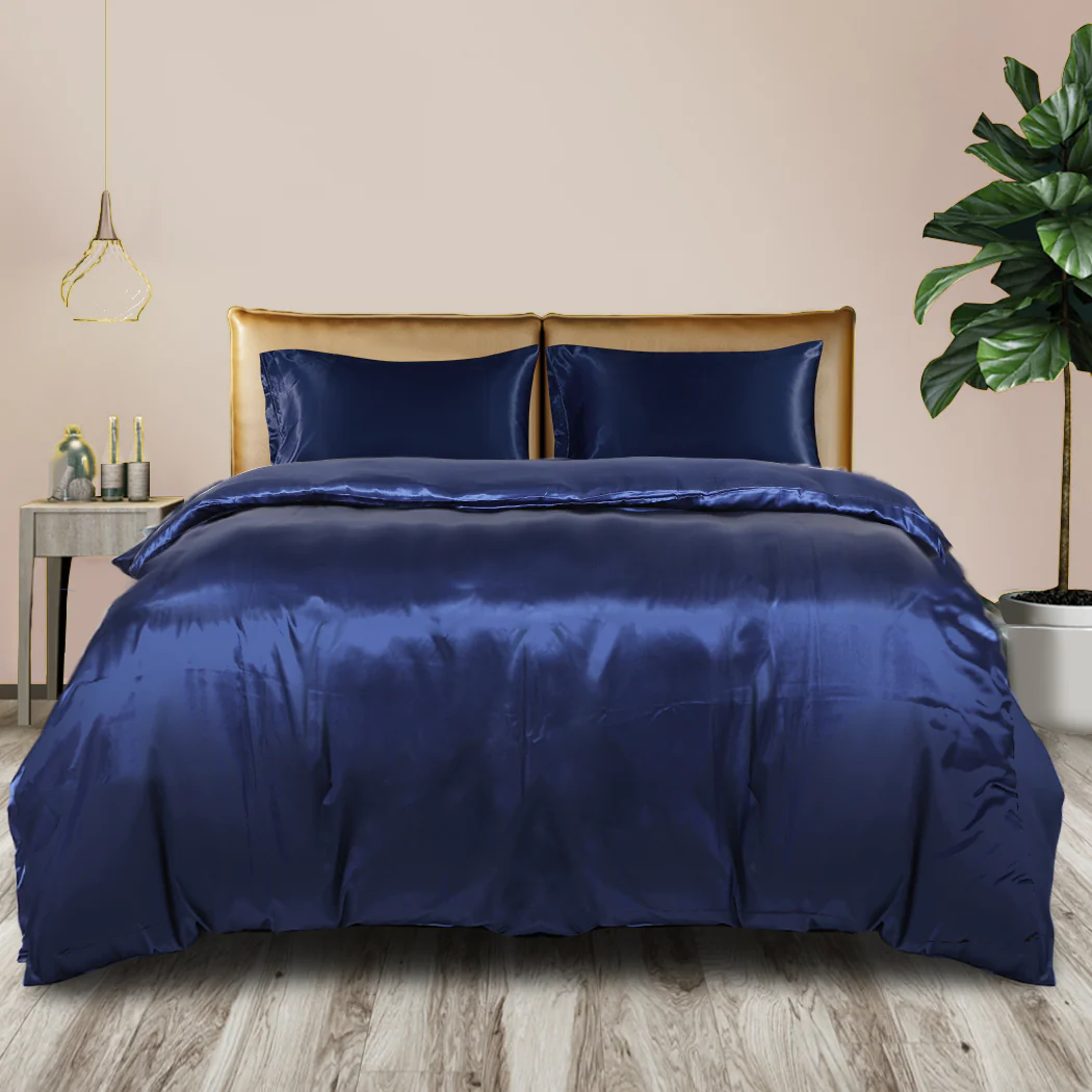 KING Quilt Cover Set Bedspread Pillowcases - Summer Blue - Nurns