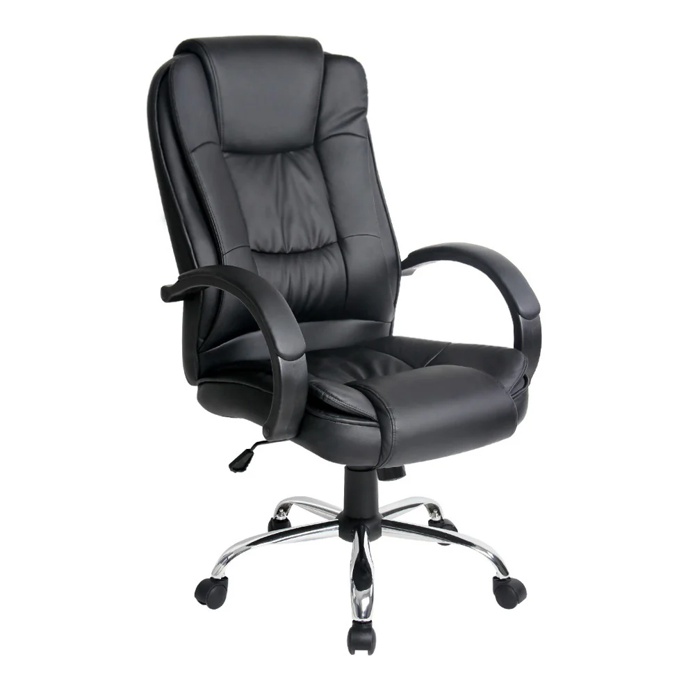 Artiss Executive Office Chair Leather Tilt Black - Nurns