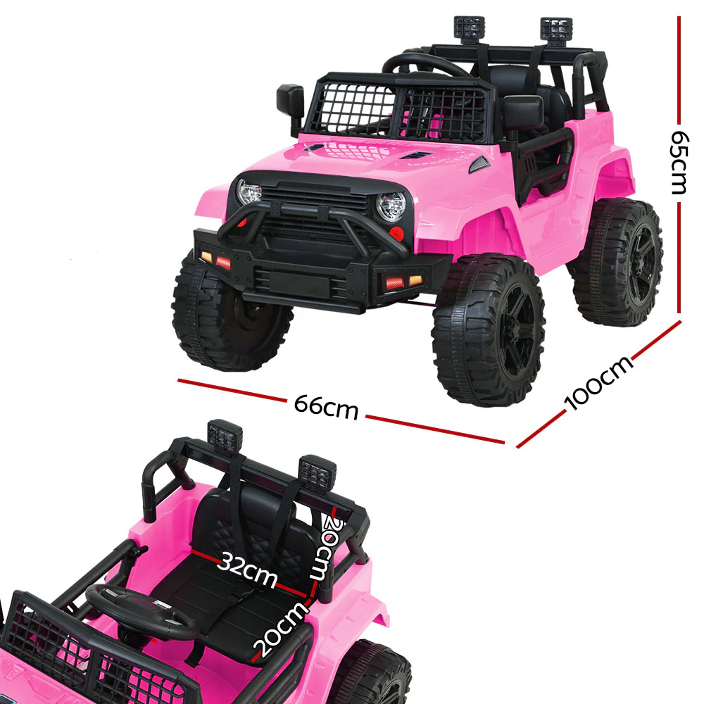 Kids Electric Ride On Car Jeep Toy Cars Remote 12V - Pink - Nurns
