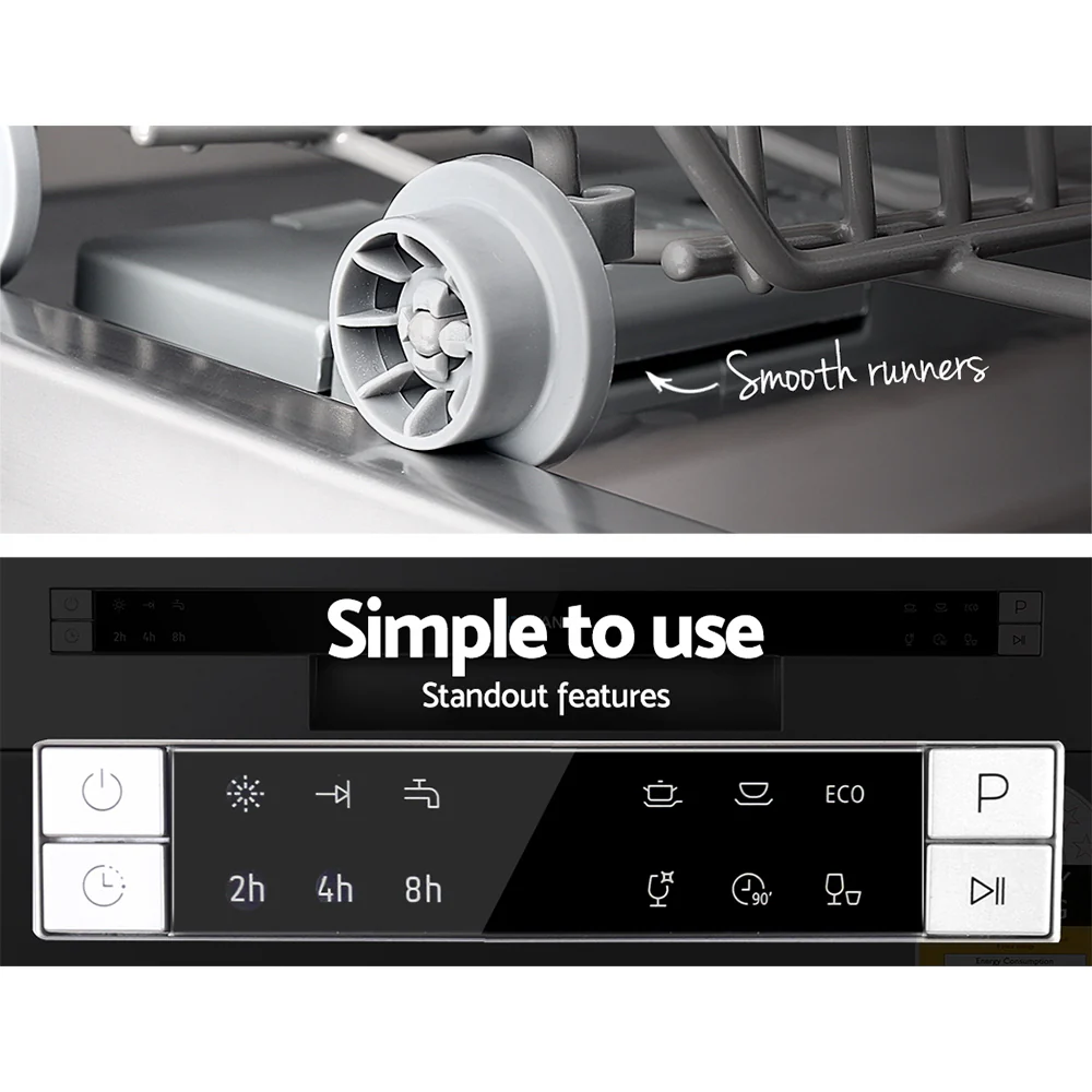Devanti 8 Place Settings Benchtop Dishwasher Sliver - Nurns