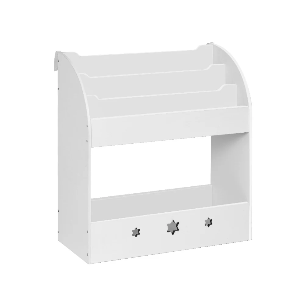 Kids Bookshelf Children Toy Storage Magazine Rack Organiser Bookcase White - Nurns