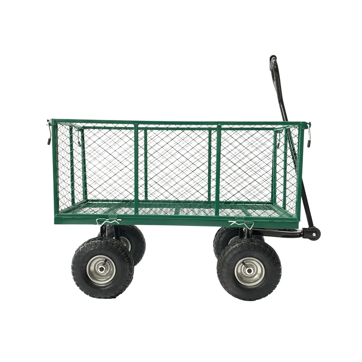 Steel Mesh Garden Trolley Cart - Green - Nurns