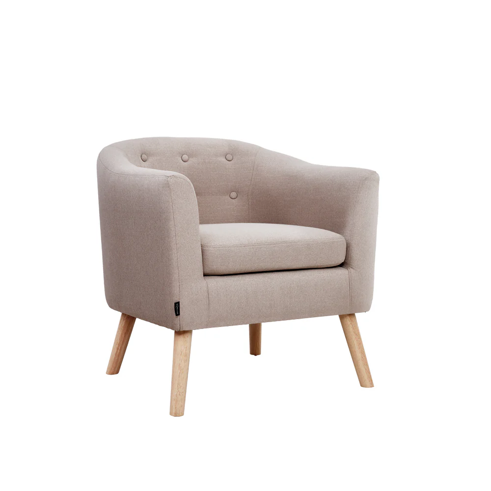 Maliah Armchair Tub Chair - Beige - Nurns