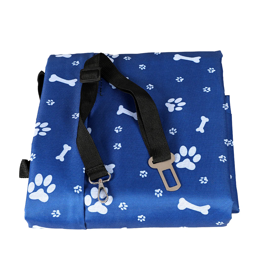 Pet Back Car Seat Cover Hammock Nonslip Dog Puppy Cat Waterproof Rear Blue - Blue - Nurns