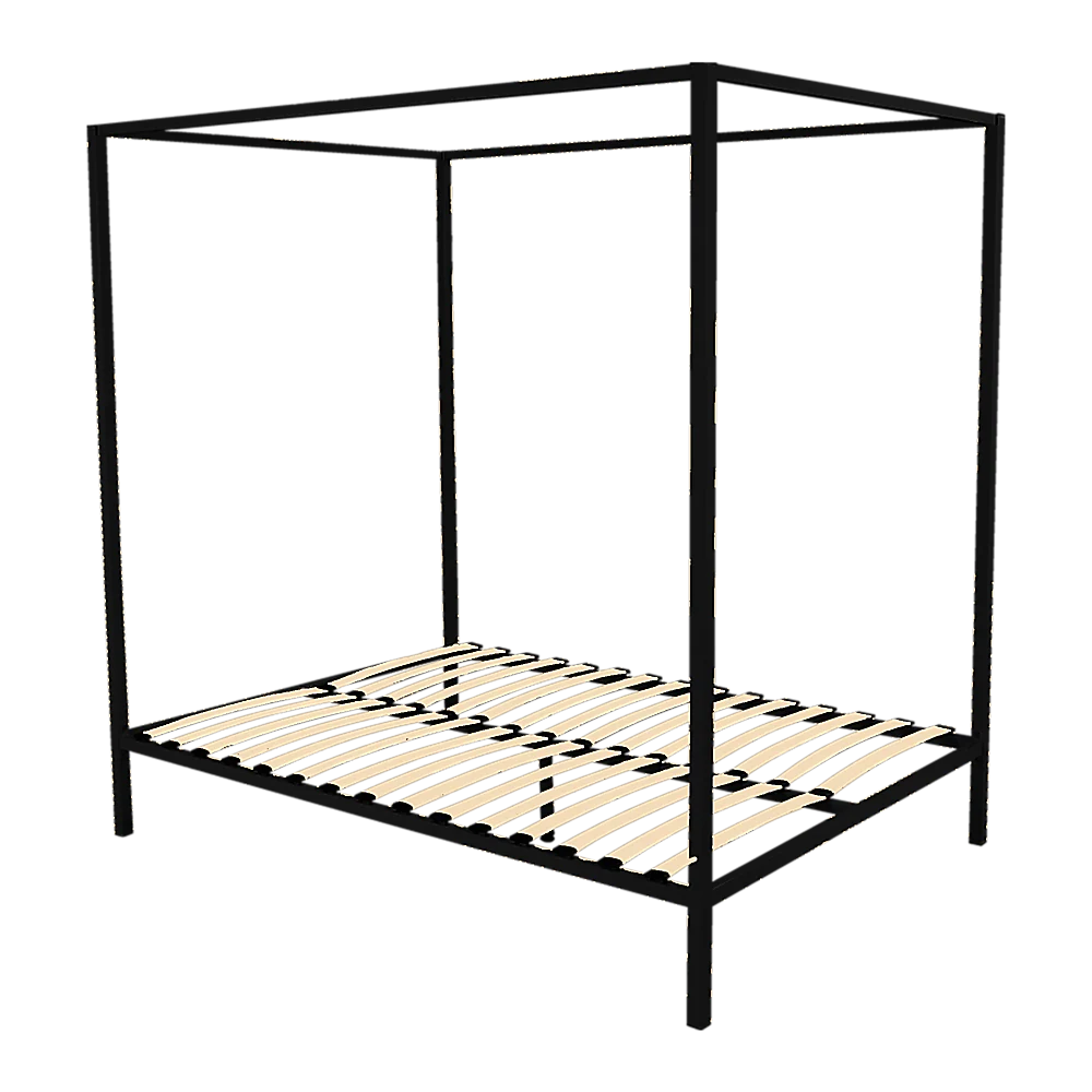 Lilian Four Poster Bed Frame - Black Queen - Nurns