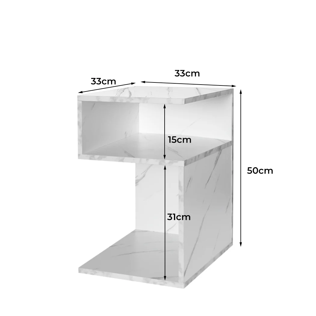 Murray Wooden Bedside Tables Side Table Wood Nightstand Storage Cabinet Bedroom - White - Nurns