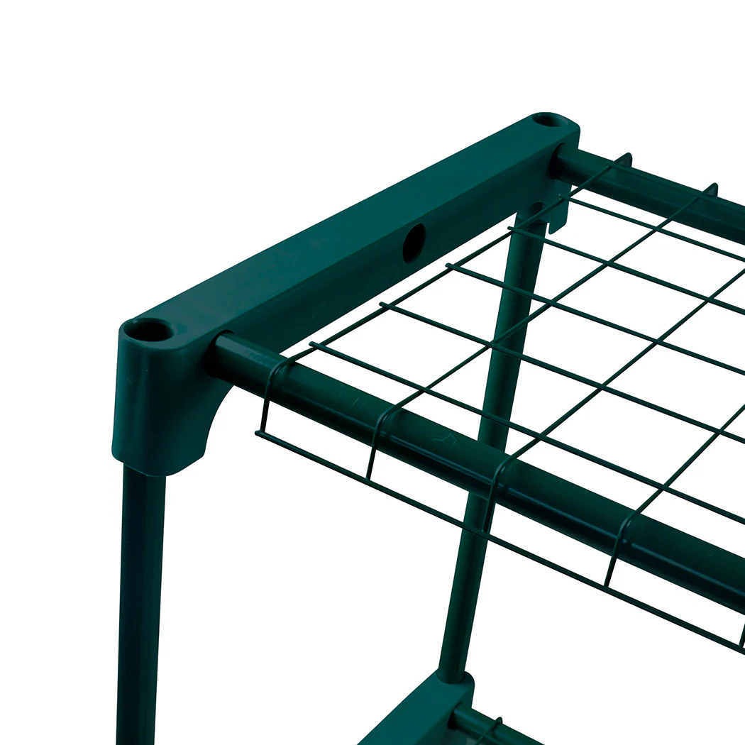 Set of 2 4 Tier Plant Shelve Garden Greenhouse Steel Storage Shelving Frame Stand Rack - Nurns