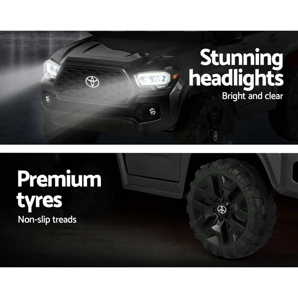 Toyota Ride On Car Kids Electric Toy Cars Tacoma Off Road Jeep 12V Battery - Black - Nurns