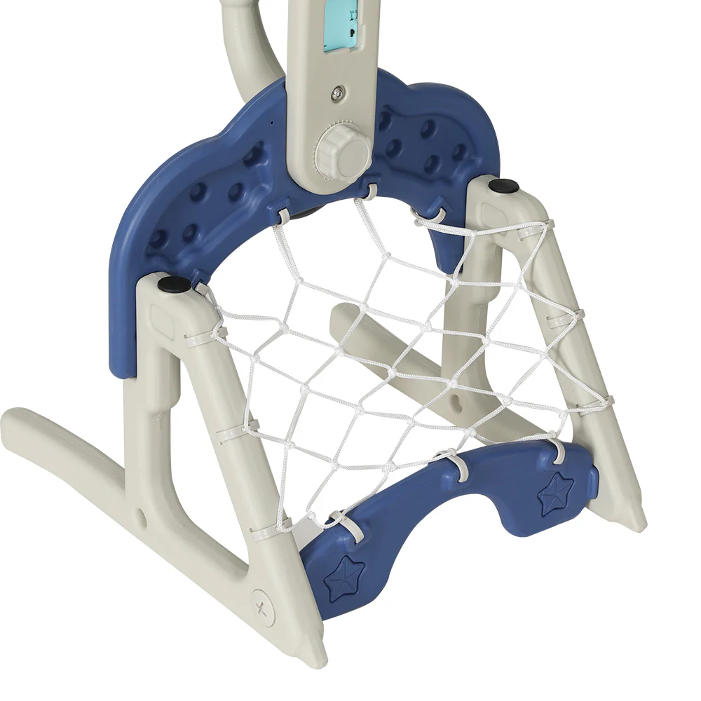 Keezi Kids Basketball Hoop Stand Adjustable 6-in-1 Sports Centre Toys Set Blue - Nurns