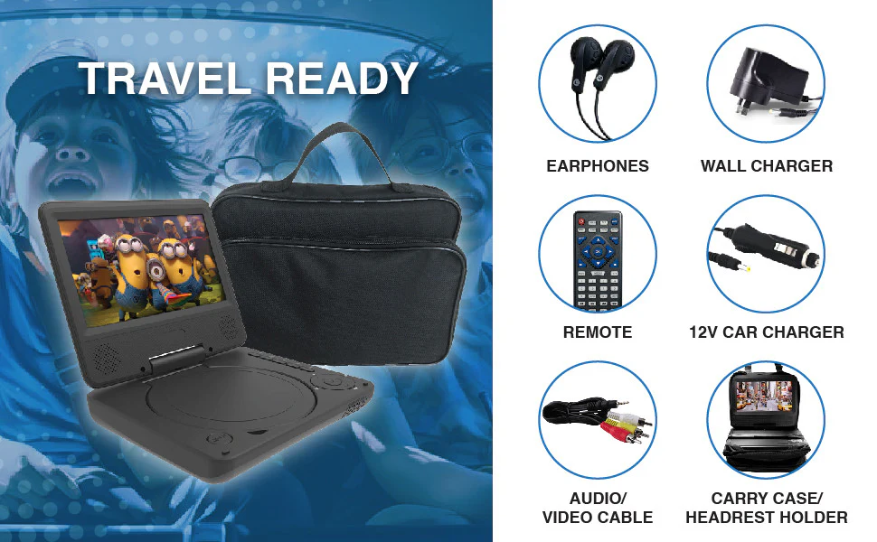 Laser Portable DVD Player 7 Inch - Nurns