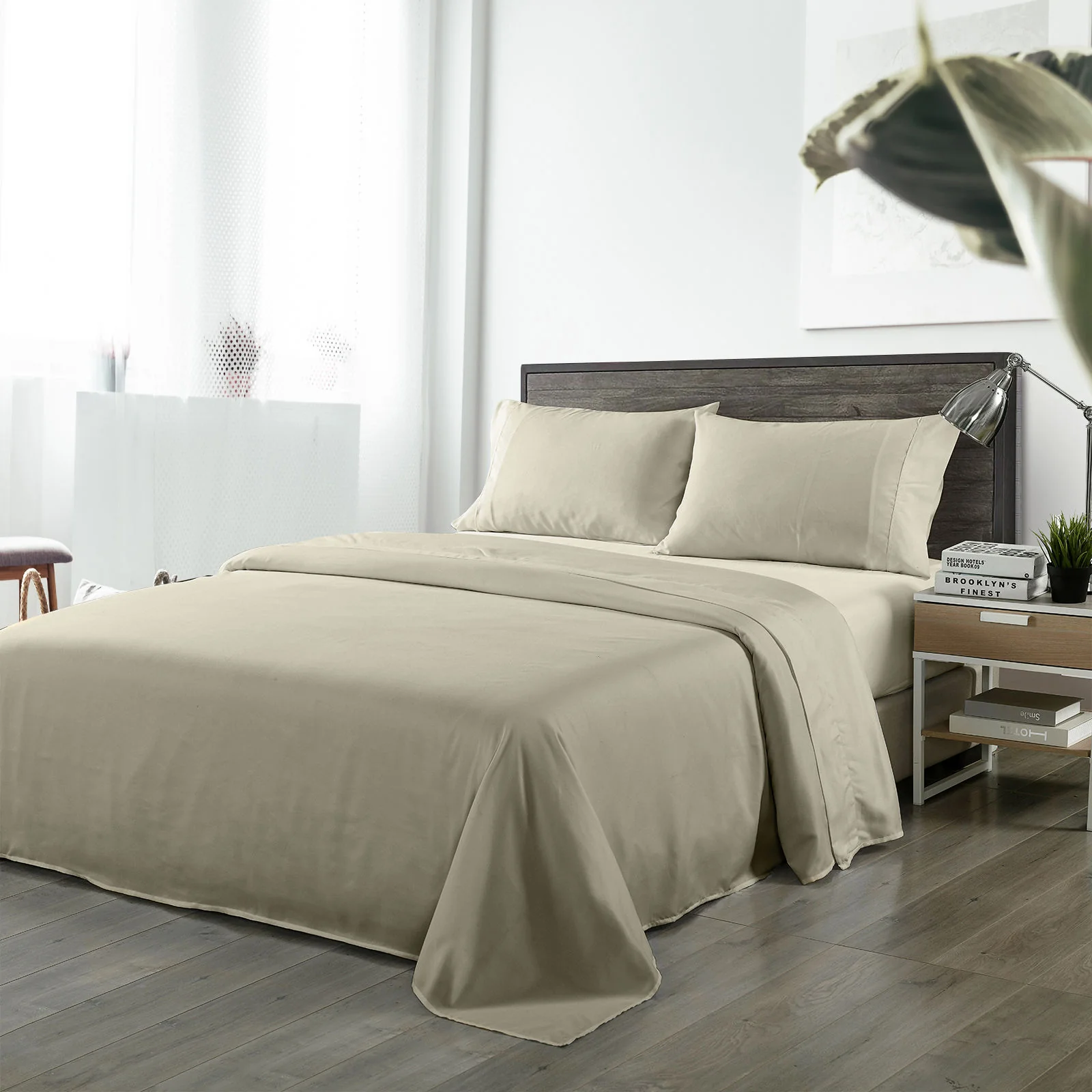 Queen Royal Comfort Blended Bamboo Sheet - Oatmeal - Nurns