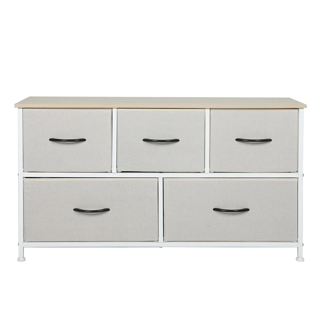 Levede Storage Cabinet Tower Chest Beige - Nurns