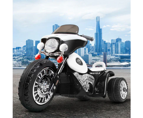 Kids Ride On Motorbike Motorcycle Toys - White - Nurns