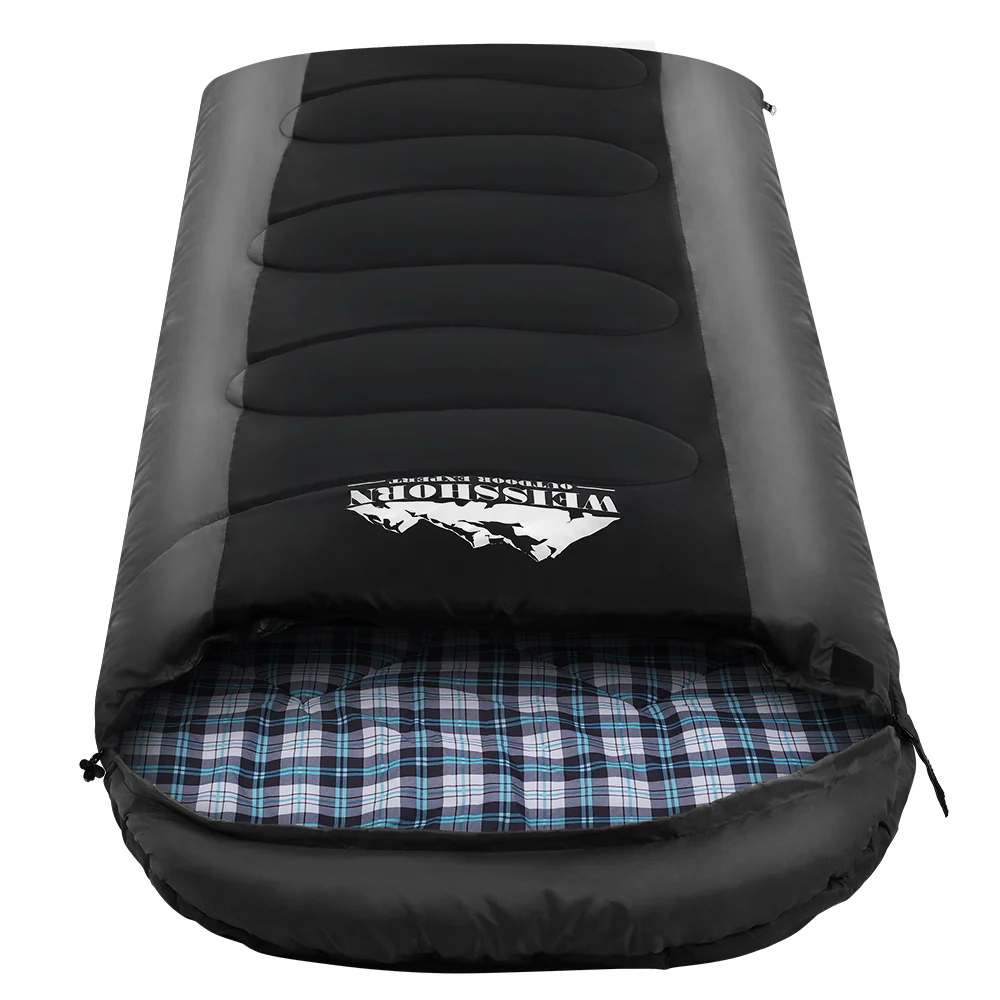 Sleeping Bag Single Thermal Camping Hiking Tent Black - Nurns