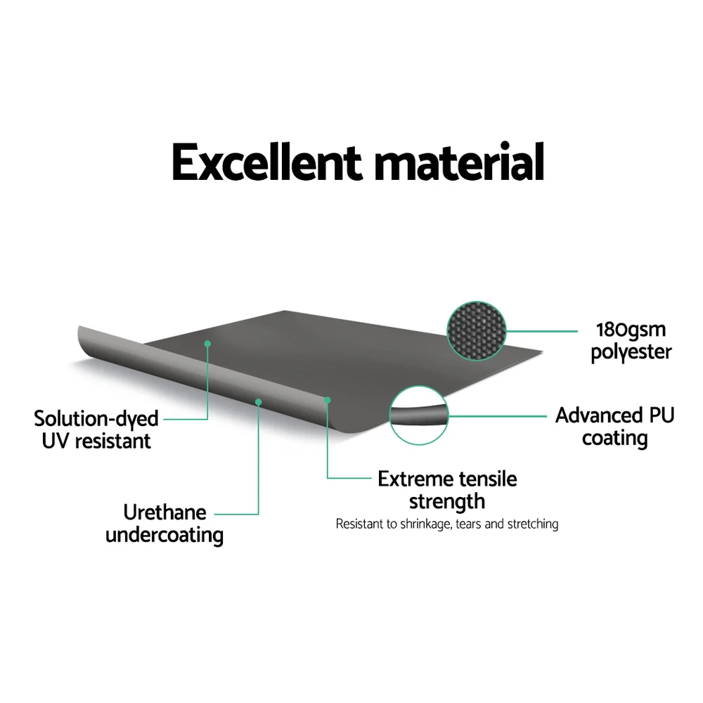 Instahut Side Awning Sun Shade Outdoor Retractable Privacy Screen 1.8x6M Grey - Nurns