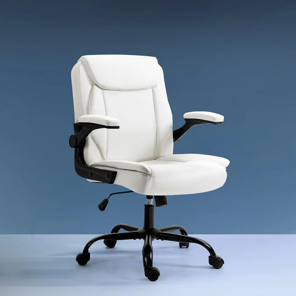 Artiss Executive Office Chair Mid Back White - Nurns