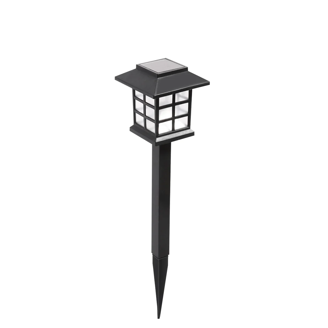 Set of 12 LED Solar Power Garden Landscape Path Poles - Nurns