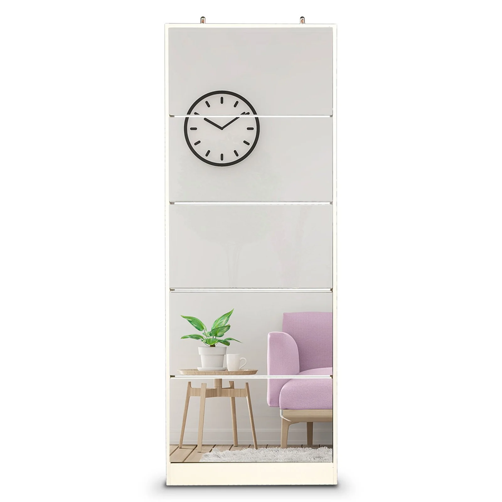 Sarantino 24 Pairs Shoe Cabinet Rack Storage Cupboard Organiser Shelf 5 Level Drawers - Nurns