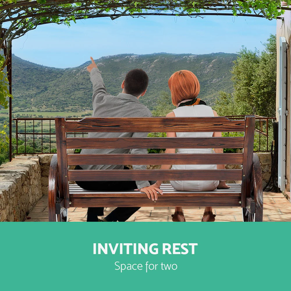 Celestia Wooden Wagon Wheel Bench - Brown - Nurns