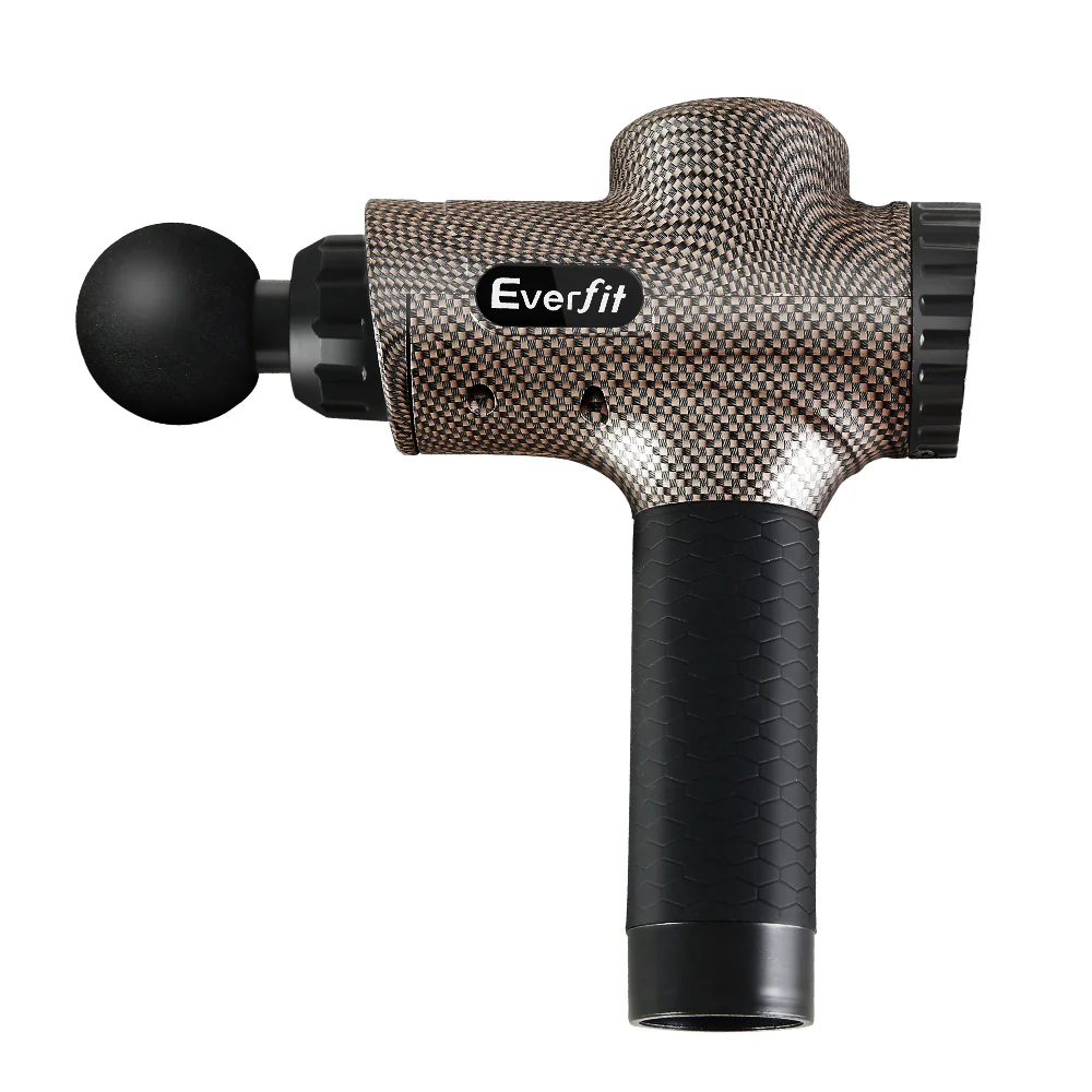 Everfit Massage Gun 6 Heads Massager Electric LCD Vibration Relief Percussion - Nurns