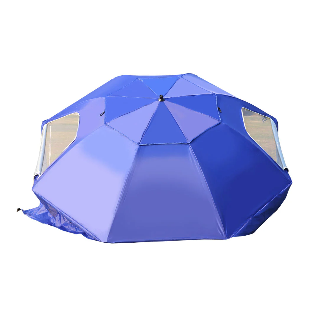 Mountview Beach Umbrella Outdoor Umbrellas Blue 2.13M - Nurns