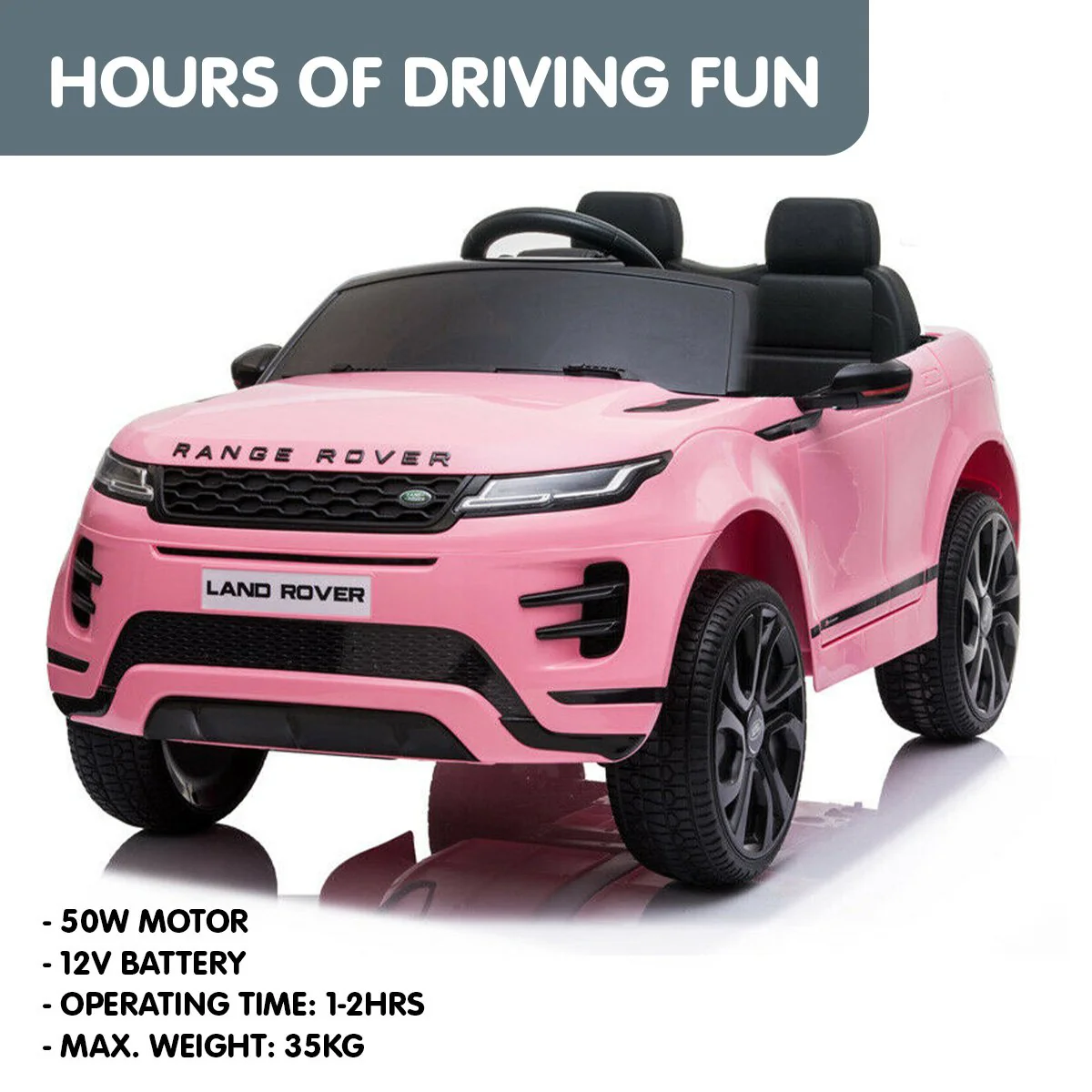 Land Rover Licensed Kids Electric Ride On Car Remote Control - Pink - Nurns
