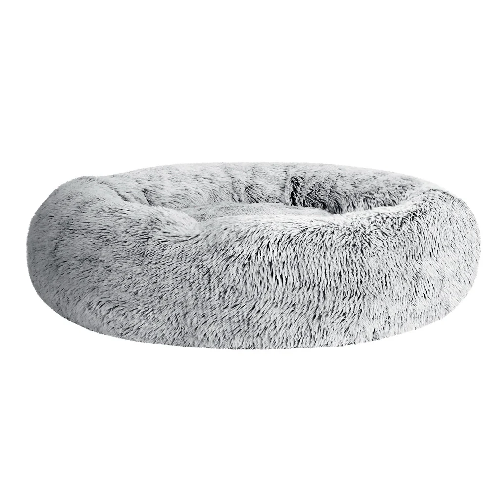 LARGE Dog Beds Pet 90cm Calming Soft Plush - Light Charcoal - Nurns