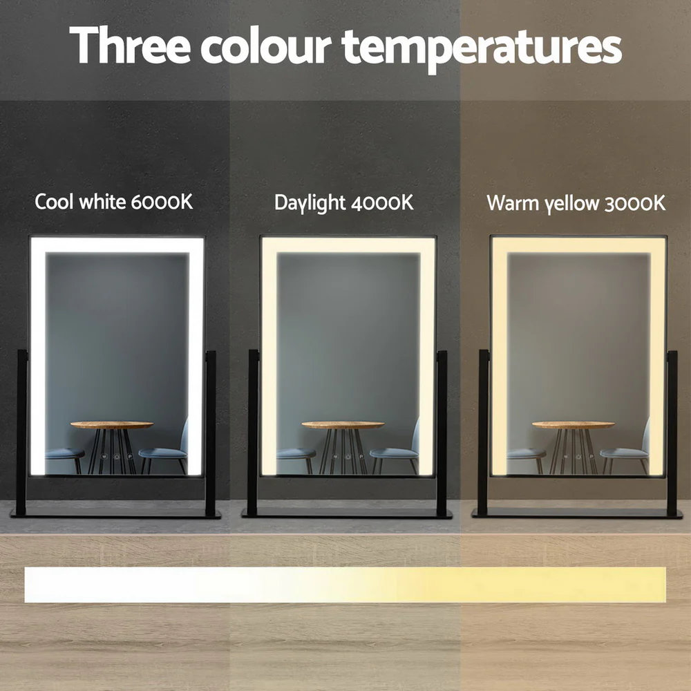 Hollywood Makeup Mirror With Light LED Strip Standing Tabletop Vanity - Nurns