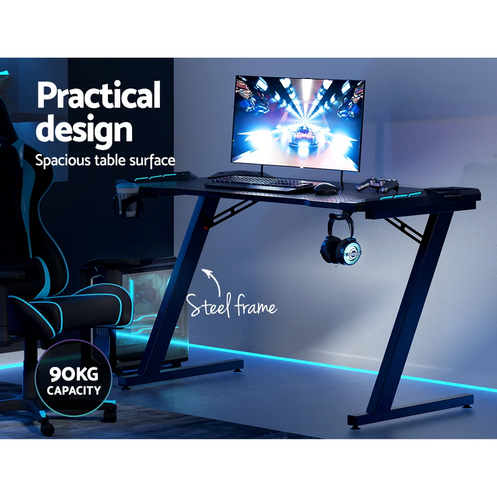 Artiss Gaming Desk Computer Desks LED Light 120cm - Nurns