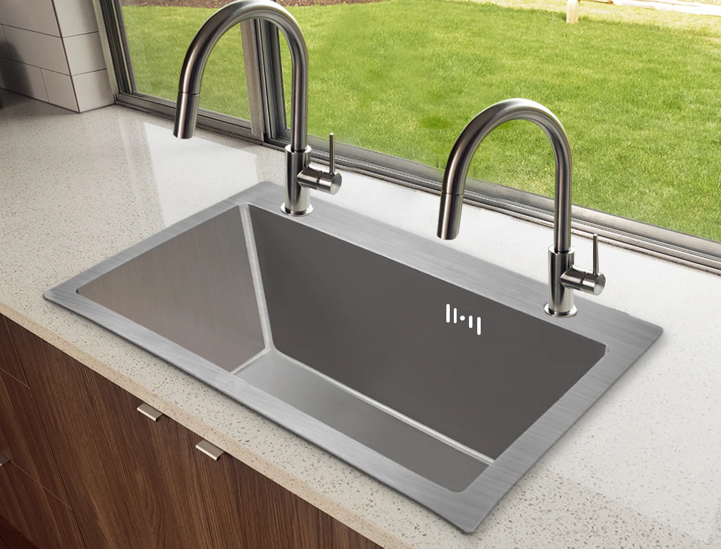 Stainless Steel Kitchen Sink Under/Top Mount Sinks Laundry Single Bowl 440 x440Mm - Nurns