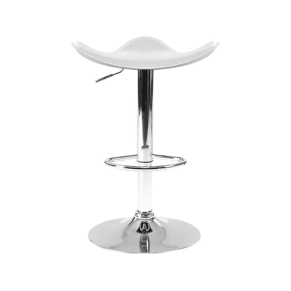 Set of 4 Bolzano Swivel Bar Stools - White - Nurns