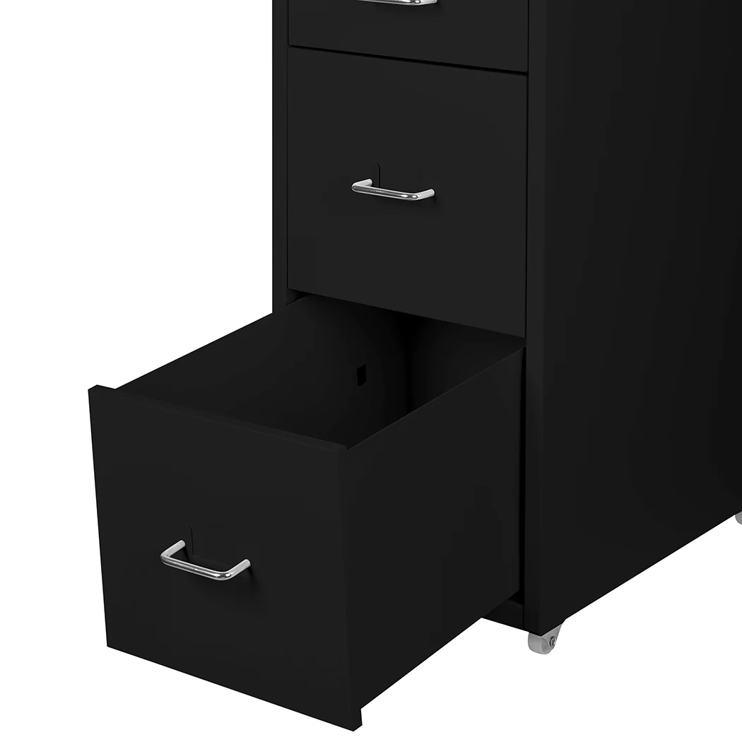 Levede 4 Drawer Office Drawers Cabinet Black - Nurns
